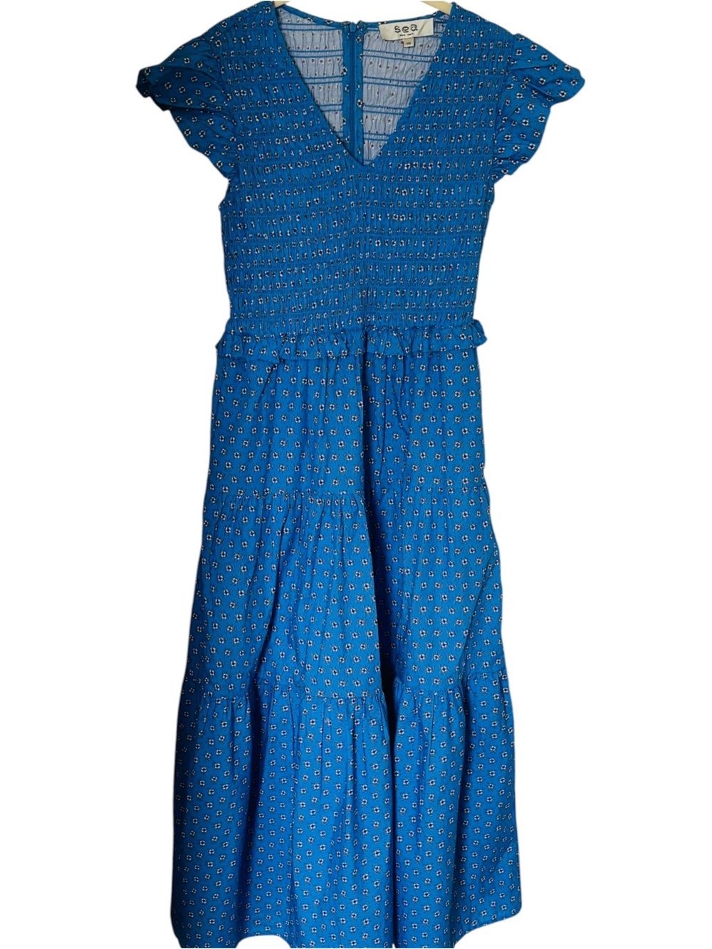 Sea New York Blue Floral Midi Dress